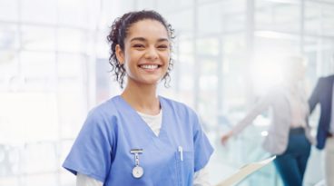 Nurse holding a clipboard